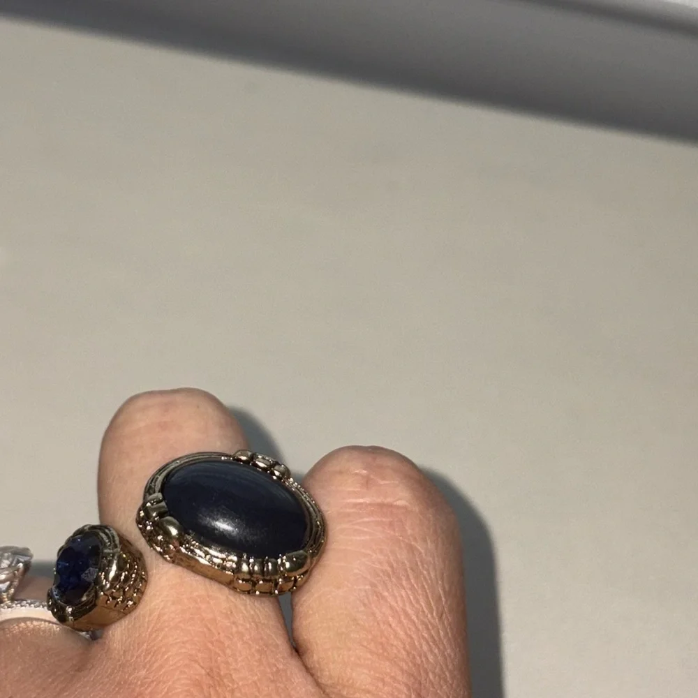 Blue Double Stone Ring